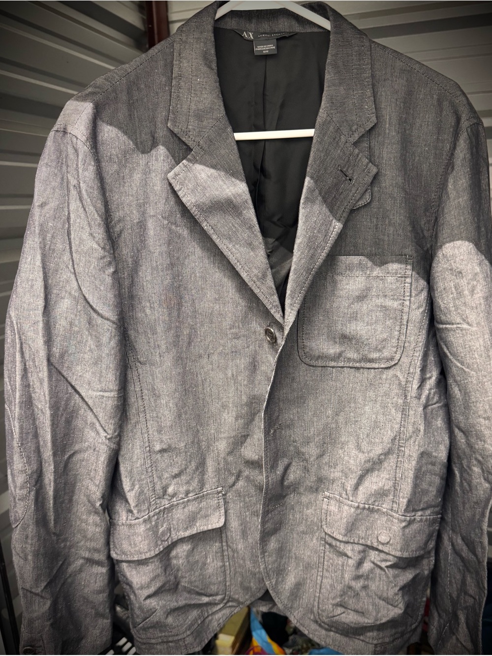 Armani Exchange Men's Gray Lightweight Shirt Jacket